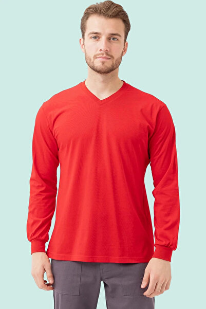 PayBuy V-подібний виріз, довгі рукави, трикотажна футболка Padus shirt, зручний крій, для щоденного використання на роботі