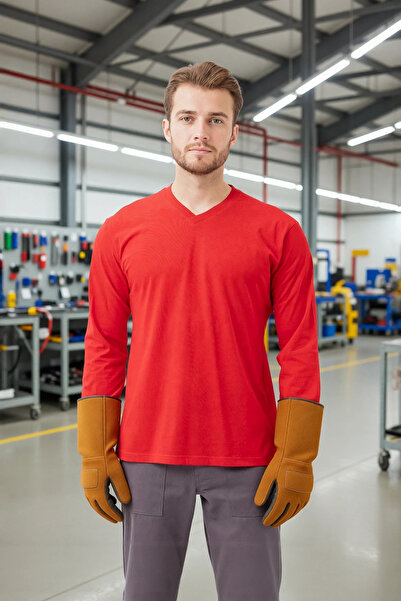 PayBuy V-подібний виріз, довгі рукави, трикотажна футболка Padus shirt, зручний крій, для щоденного використання на роботі