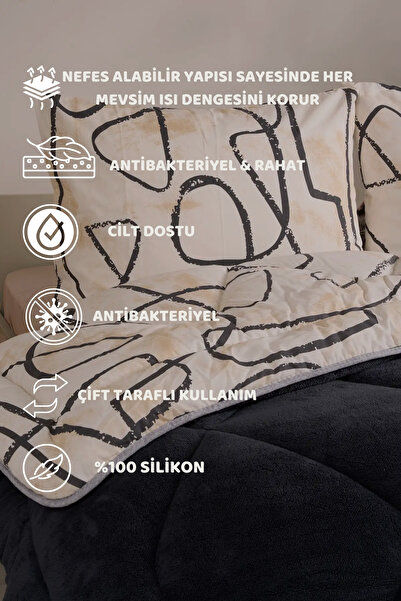 Sudemhome Double Double Sided Luxury Welsoft Elite Quilt Soft Fleece Quilt and Pillow Case Asian Gray