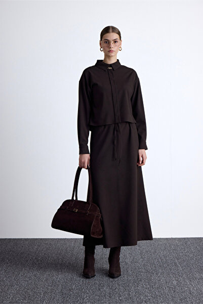 Manuka Bitter Brown Color Waist Adjustable Skirt