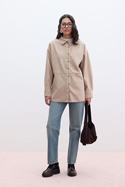 Manuka SUNİ SÜET GÖMLEK KUM