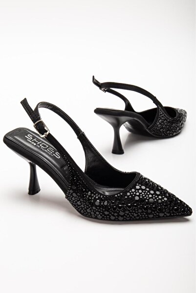 CHICELLA Ruma Black Stone Detaliat rochie de seara pentru femei cu pantofi cu...