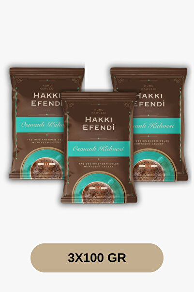 Hakkı Efendi Osmanlı Kahvesi 100 gr x 3 Adet Geleneksel Lezzet, Zengin Aroma