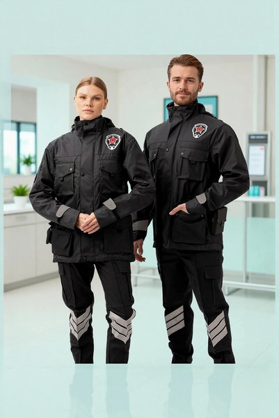 PayBuy Kışlık İş Güvenliği Kabanı Reflektörlü Mont Kıyafeti Kaban Havalara Modeli