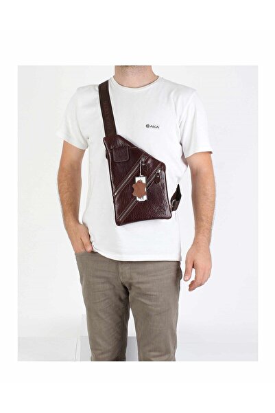 Aka Deri Leather Brown Shoulder Bag 119 61
