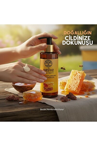 Welive Propolis Bal El ve Vücut Losyonu 250 ml | Vegan | Cilt Bariyerini Güçlendirir | Nemlendirici
