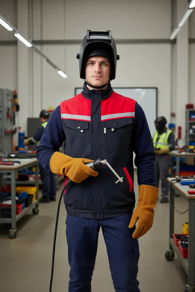 PayBuy Winter Work Vest Greyred Gabardine Multi-Pocket Royal Warm Holder Windproof Reflective