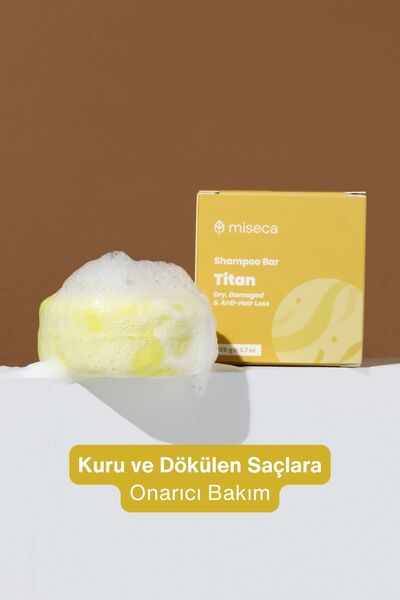 miseca Titan Katı Şampuan Kuru, Yıpranmış Ve Dökülen Saçlar 105 G