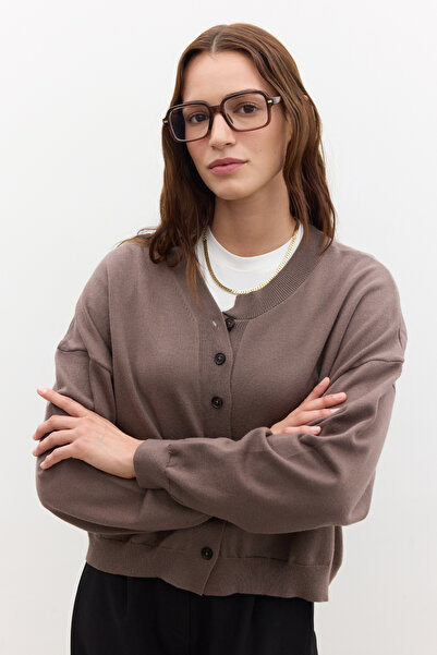 Manuka Soft Textured Mink Oversize Knitwear Cardigan