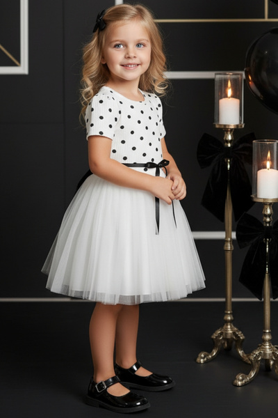 Parla Kids Дівчача сукня-пачка з бантиками Magnolia, кремового кольору