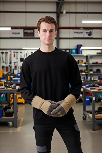 PayBuy Men's Black O-Neck Sweatshirt Basic Design Comfortable Cut Comfortable Winter Three Thread