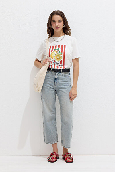 Manuka Amalfi nyomott és varrás részletes póló