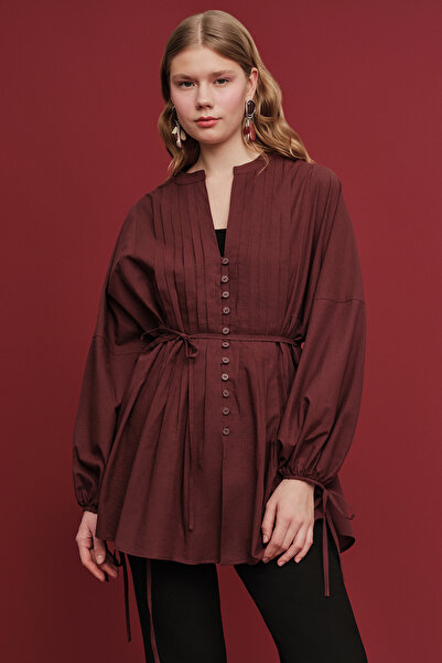 Manuka Nervur Voile Burgundy Tunic