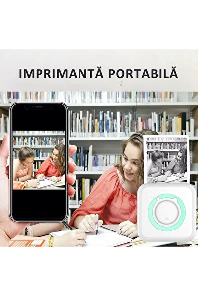 Zenorius Mini Imprimantă Portabilă Termică Bluetooth Imprimare Instantanee, F...