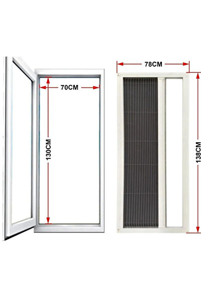 Genel Markalar Plise Pileli Sürgülü Kapı Sinekliği ( Demir Kapı,pimapen Kapı)0,90 Cm-0,210 Cm - Beyaz