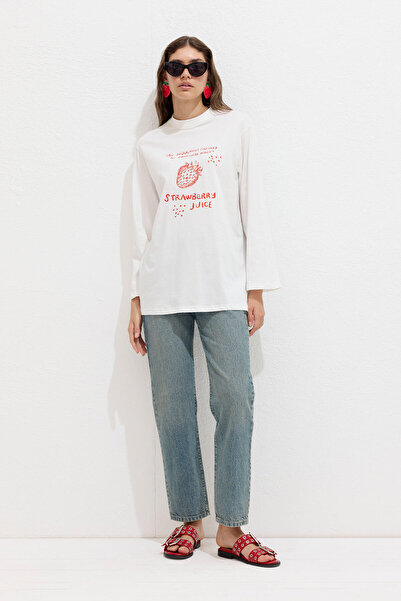 Manuka Μακρυμάνικο μπλουζάκι με σχέδιο φράουλα