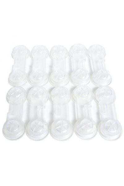 Empria Set 10 sigurante fixe pentru usi si sertare dulap, mate, 9.7x3.7x2.5 cm, protectii copii