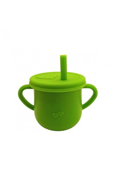 Empria Cana din silicon cu capac si pai, pentru bebelusi, Empria, Verde, diversificare bebe