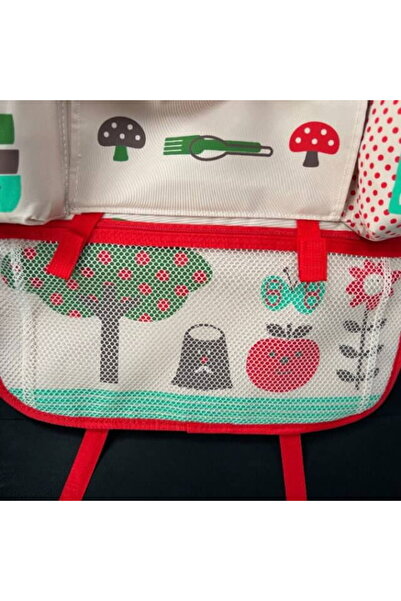 Empria Protectie scaun auto, organizator auto copii, 8 buzunare, Empria, 54x43 cm, Rosu, protectie auto