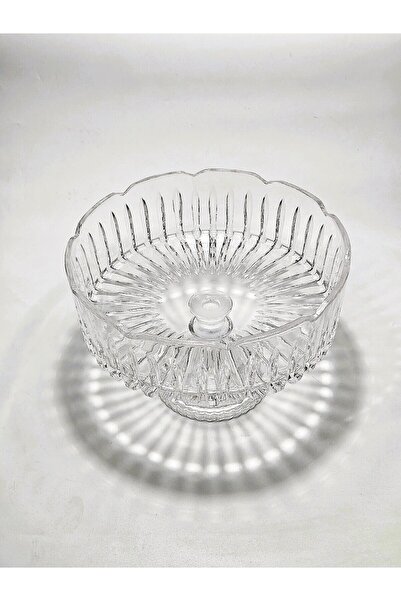 Akden Kristal Crystal Decor Lace Edge Handworked Glass Tableware Presentation Bowl