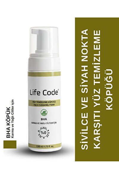 LİFE CODE Face Cleansing Foam Bha Skin Care for Combination and Oily Skin Typ...