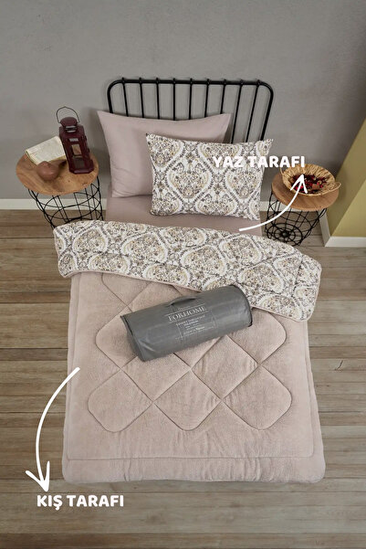 Sudemhome Одномісний двосторонній розкішний ковдра Welsoft Elite М'яка полярна ковдра та наволочка Aksu Bej