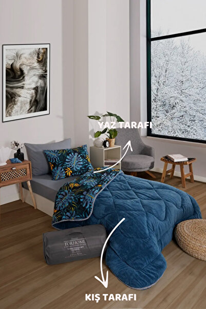 Sudemhome Одномісний двосторонній розкішний ковдра Welsoft Elite М'яка полярна ковдра та наволочка Monestera