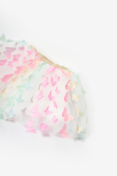 Le Mabelle Çok Renkli Kelebek Aplikeli Kız Çocuk Tül Etek - Pauline