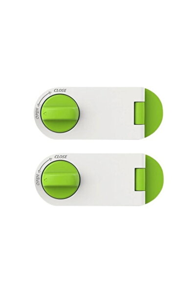 Empria Set 2 sigurante fixe pentru usi si sertare dulap, 10.6x4.15x2.2 cm, verde, protectii bebelusi