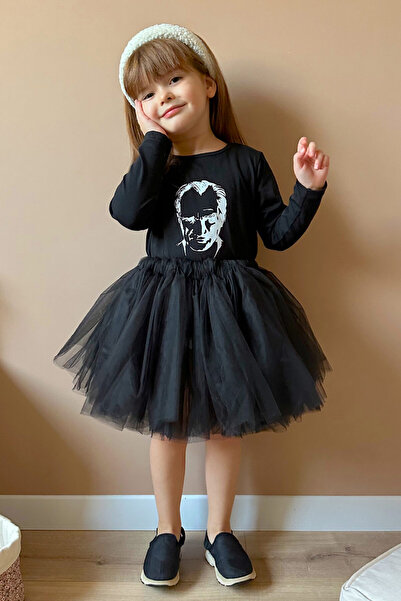 Le Mabelle تنورة تول سوداء مزينة بفيونكة كبيرة للفتيات - باندورا