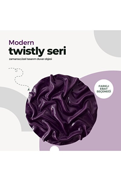 pienosanat Kişiye Özel Sanat Eseri Twistly Parlak Kıvrımlı Tabo Crinkly Cosmo abstract n200