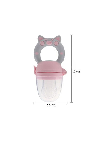 Empria Recipient hranire bebelus, mediu suzeta silicon diversificare alimente, 6 - 12 luni, Roz