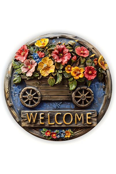 TuraLazerKesim Hoş Geldiniz MDF Kapı Süsü | Askılı, Silinebilir, UV Baskılı D...