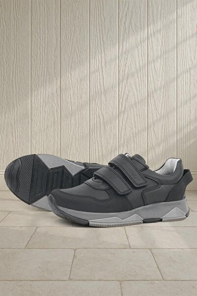 Rakerplus Hakiki Deri Siyah Çocuk Spor Okul Ayakkabı