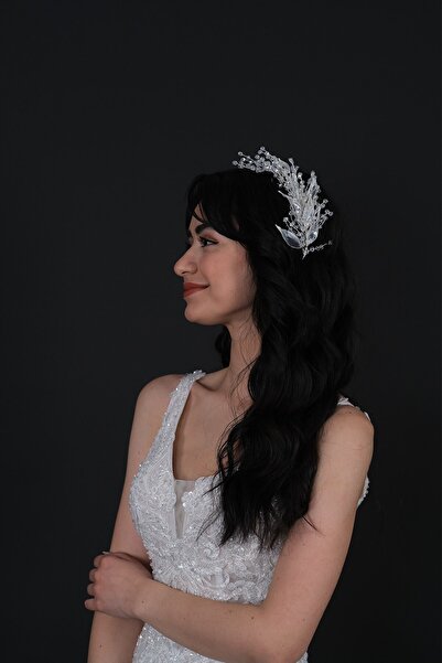 Hayalperest boncuk Accesoriu pentru păr Ilgin Sedefli Leaf Bridal Tiara