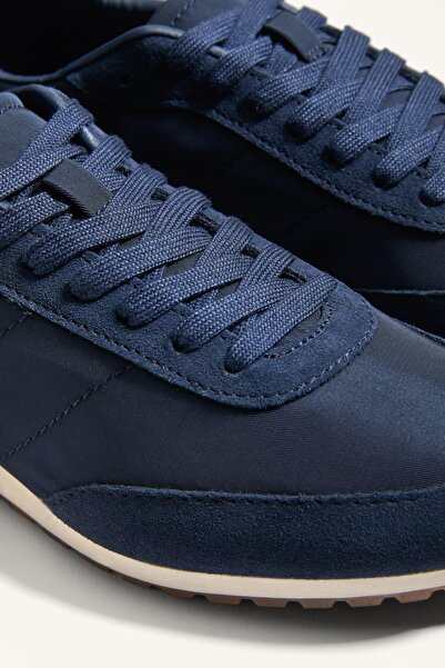 Oysho Nylon trainers with split-leather pieces