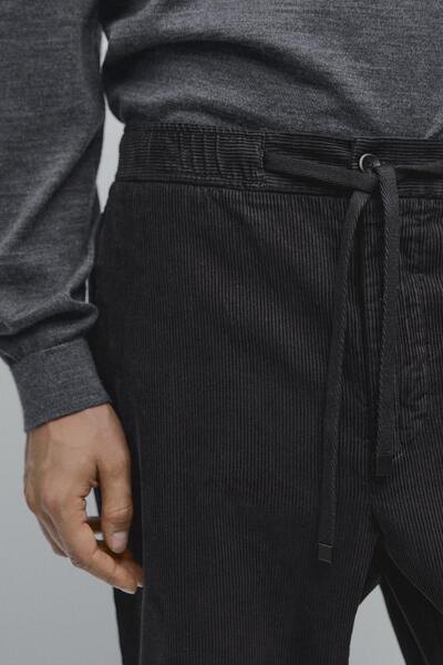 Massimo Dutti Fitilli kadife jogger pantolon