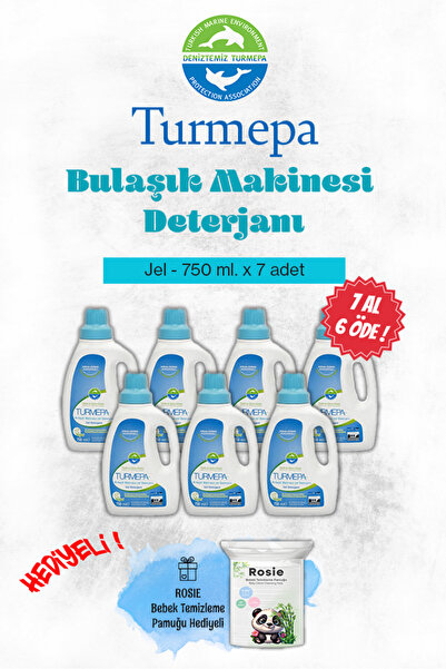 Turmepa 7 Al 6 Öde Jel Bulaşık Makinesi Deterjanı 750 Ml ve Rosie Pamuk