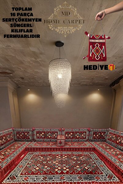 mdhomecarpet Şark Köşesi Sert Çökmeyen Süngerli Minder Takımı Oturma Grubu