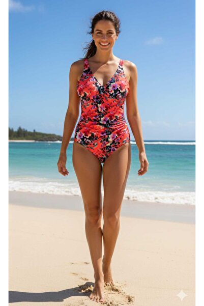 Laura Baresse Form Mayo Desenli Kruvaze Toparlayıcı Mayo