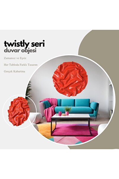 pienosanat Kişiye Özel Sanat Eserii Twistly Parlak Kıvrımlı Tabo Crinkly Cosmo abstract
