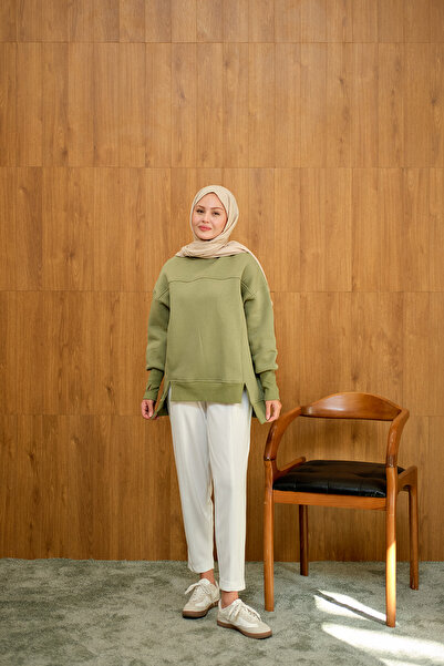 LOCCO Ön Yırtmaç Ve Parmak Detaylı Sweat Yeşil