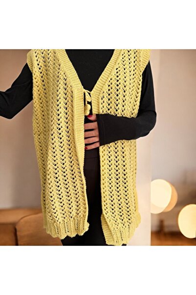 Çeyizcim Yellow Knitwear and Knitted Vest Set