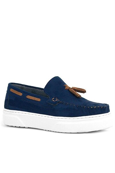Rakerplus Navy Blue Tan Boy's Loafer Shoes
