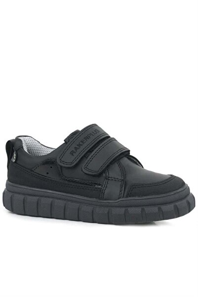 Rakerplus Hakiki Deri Siyah Cırtlı Günlük Spor Çocuk Okul Ayakkabı