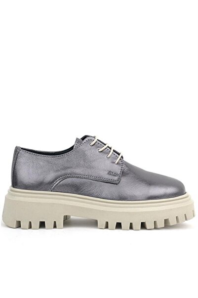 Rakerplus Платинові шкіряні черевики на шнурівці Oxford для щоденного носіння