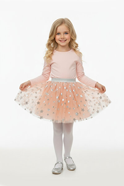Ma Miss Armina Kız Çocuk Yıldız Baskılı 23 Nisan 29 Ekim 19 Mayıs Düğün Doğum Günü ve Parti Tüllü Tütü Etek
