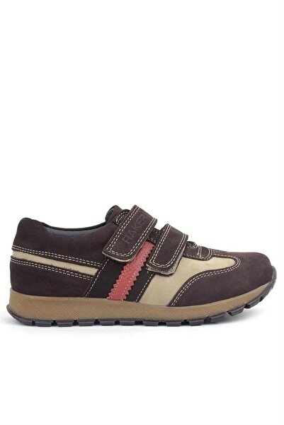 Rakerplus Brown Children's Sneakers - Genuine Leather and Velcro