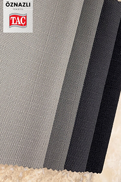 Taç Doğal Doku Keten Görünümlü Fon Perde – Ekstraforlu Büzgülü, Zengin Renk Kartelalı Model, Sade Şık