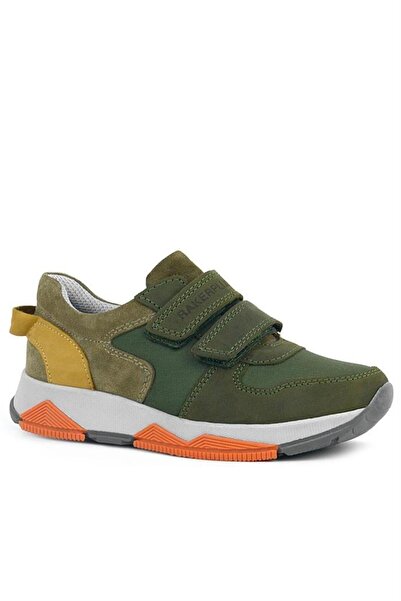 Rakerplus Genuine Leather Green Kids Velcro Sneakers Sports Shoes